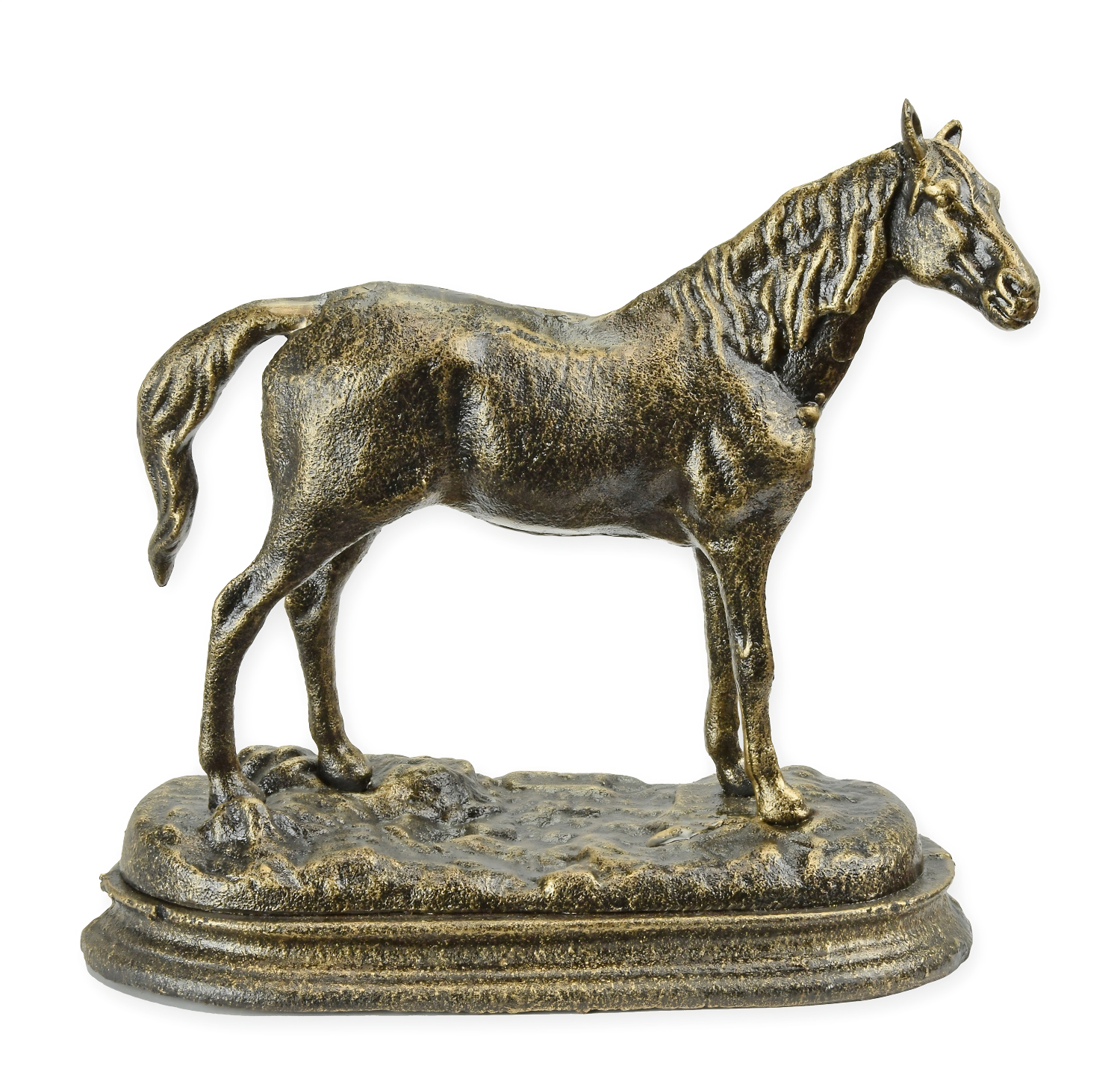Gietijzeren Beeldje Paard Sokkel