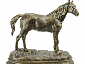 Gietijzeren Beeldje Paard Sokkel.