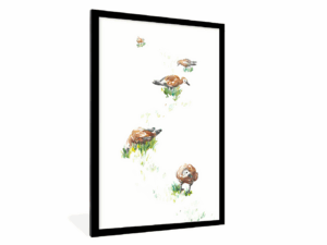 Waterverf kunstwerk Mandarijn Eenden