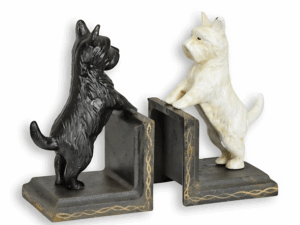 Gietijzeren Boekensteunen Maltezer Hondjes