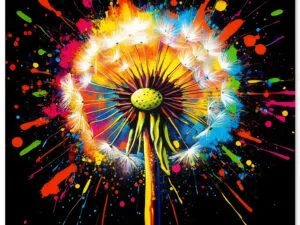 Tuinposter Kleurrijke Graffiti Paardenbloem
