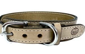 Sazzz Halsband Hond Boho Vintage Leer Beige