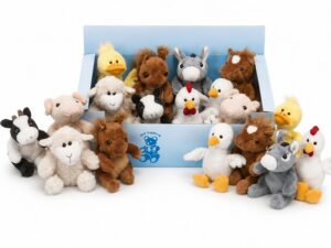 Boerderijdieren knuffels gemengd assortiment van 18 stuks
